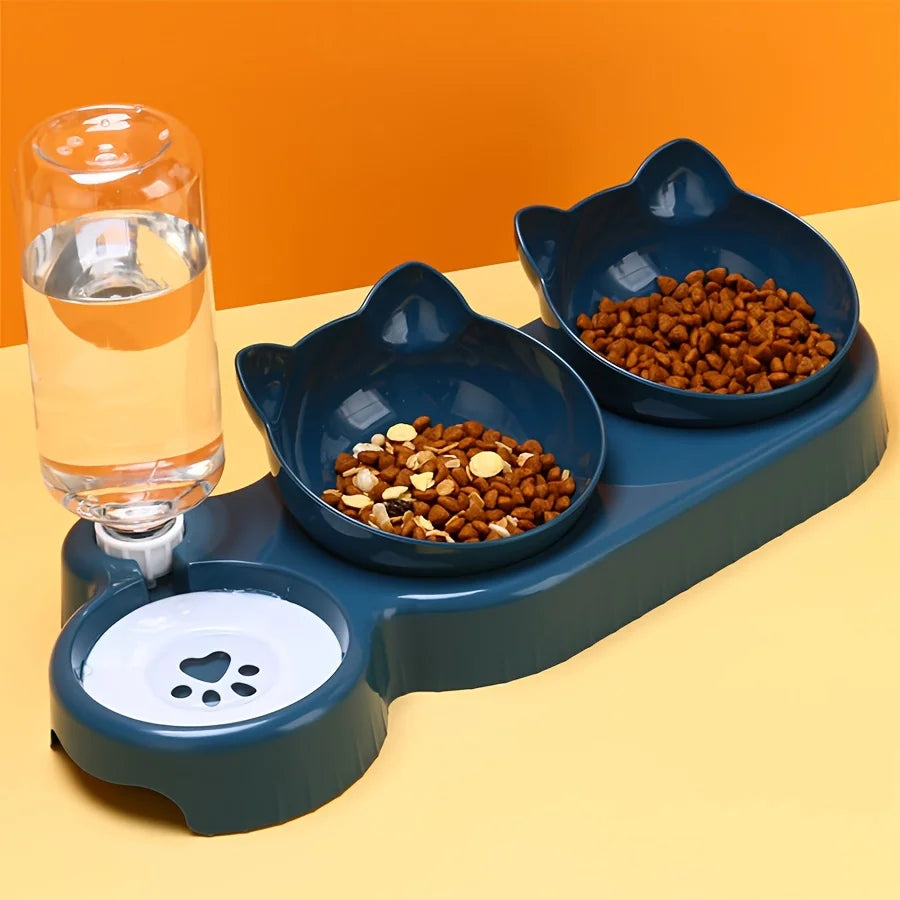PawLuxe AquaBowl — 3-in-1 voerbak en waterdispenser voor hond en kat