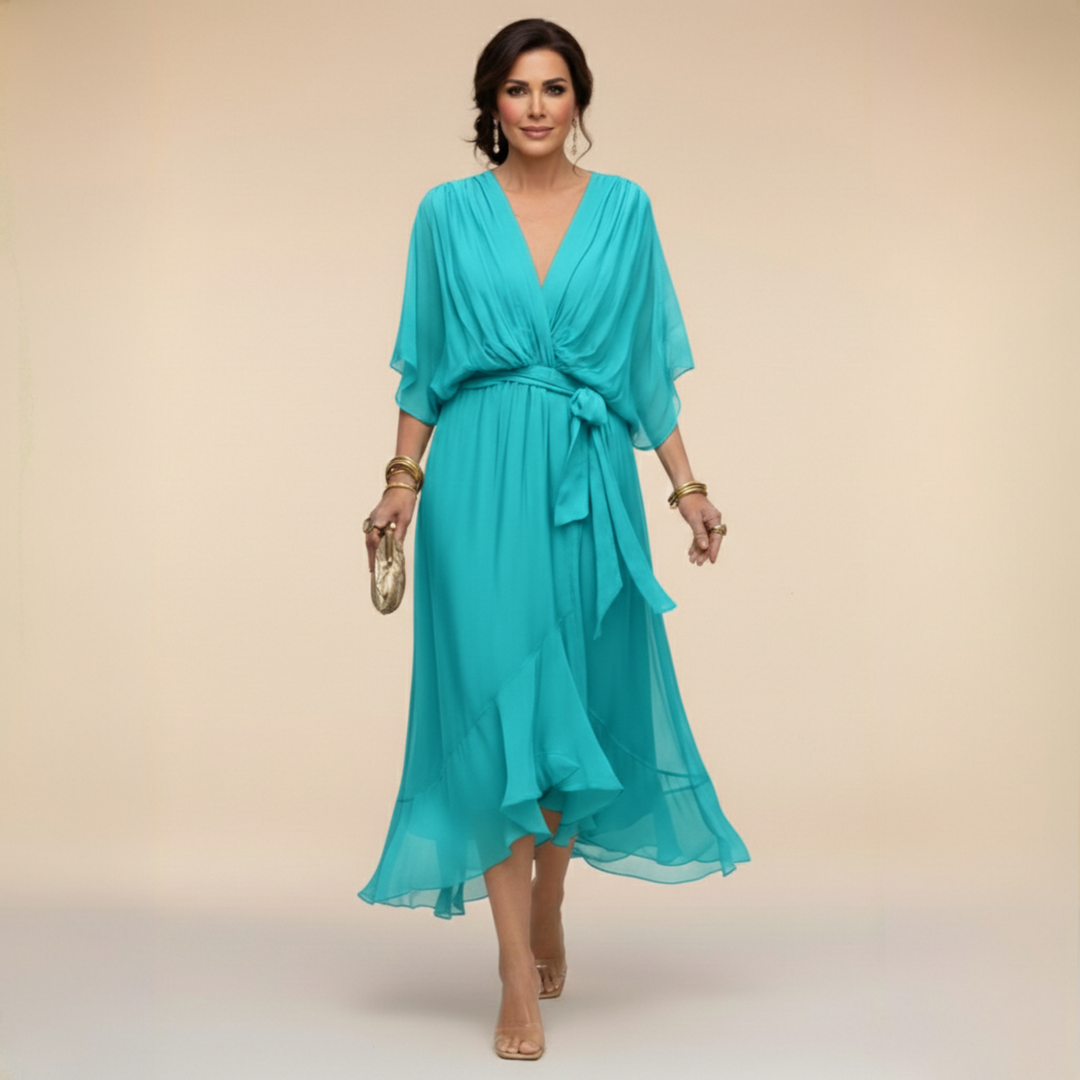 MARTA | Vestido ligero y transparente con escote en V
