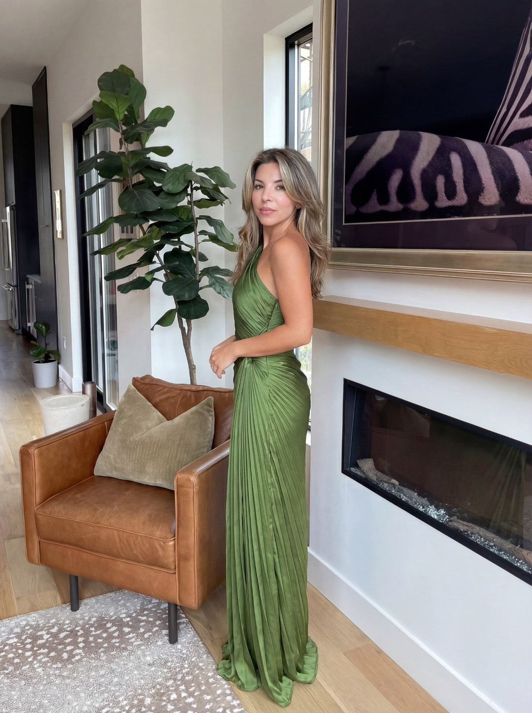 Aurelia - Vestido de un solo hombro plisado