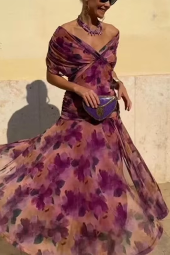 Vestido de ceremonia Louise Lange, elegante, con escote en V