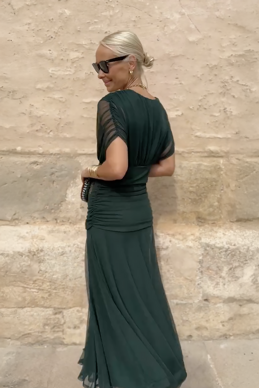 Vestido de ceremonia Louise Lange, elegante, con escote en V