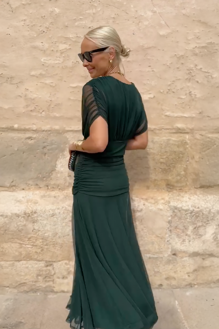 Vestido de ceremonia Louise Lange, elegante, con escote en V