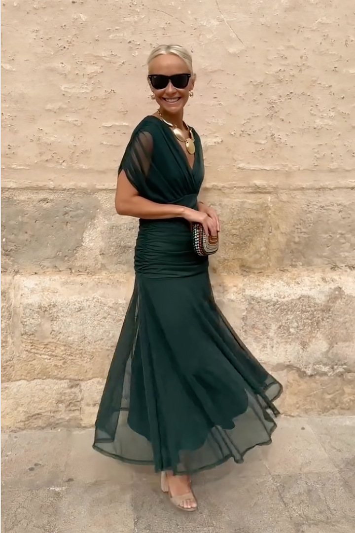 Vestido de ceremonia Louise Lange, elegante, con escote en V