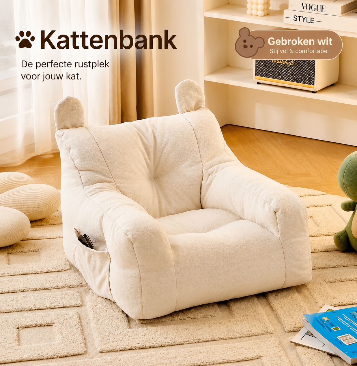 PawLuxe Luxe Huisdierenbank met afneembaar kussen
