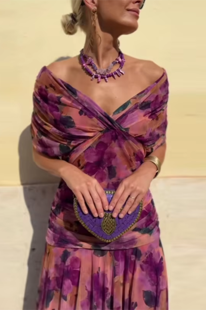 Vestido de ceremonia Louise Lange, elegante, con escote en V