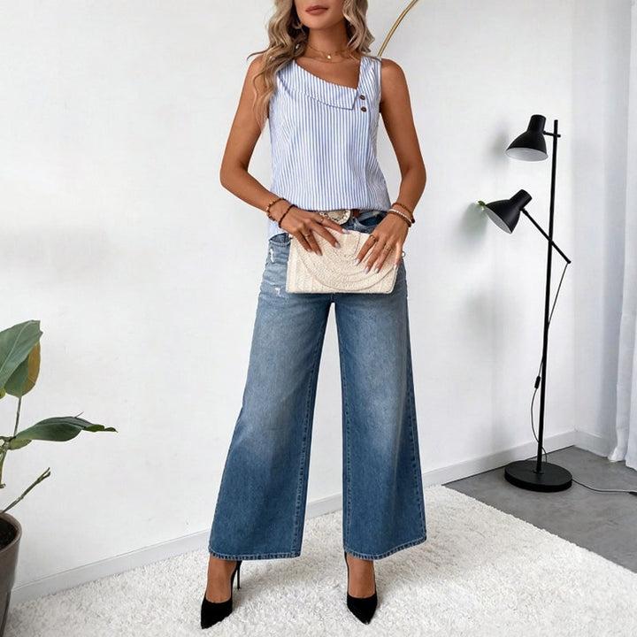 Kaira | Blusa Rayas Asimétrica