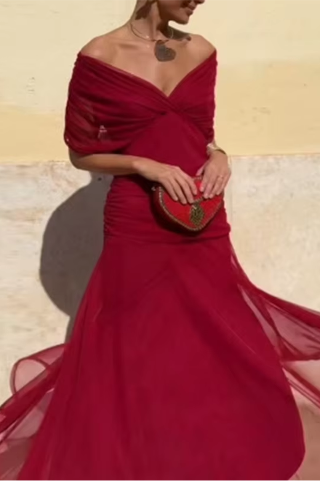 Vestido de ceremonia Louise Lange, elegante, con escote en V