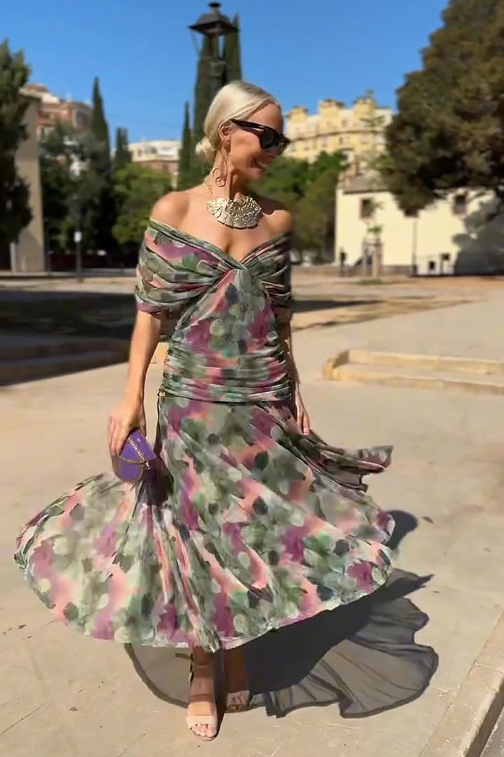 Vestido de ceremonia Louise Lange, elegante, con escote en V