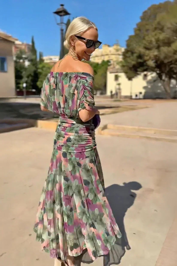 Vestido de ceremonia Louise Lange, elegante, con escote en V