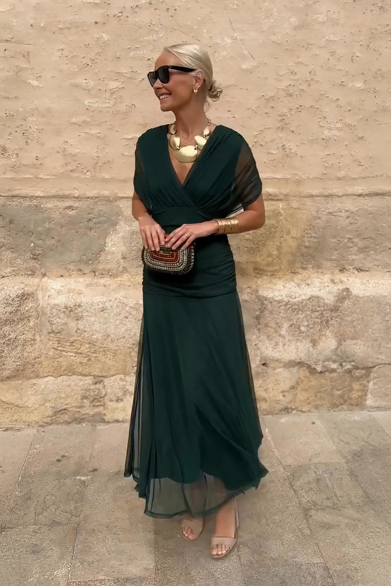 Vestido de ceremonia Louise Lange, elegante, con escote en V