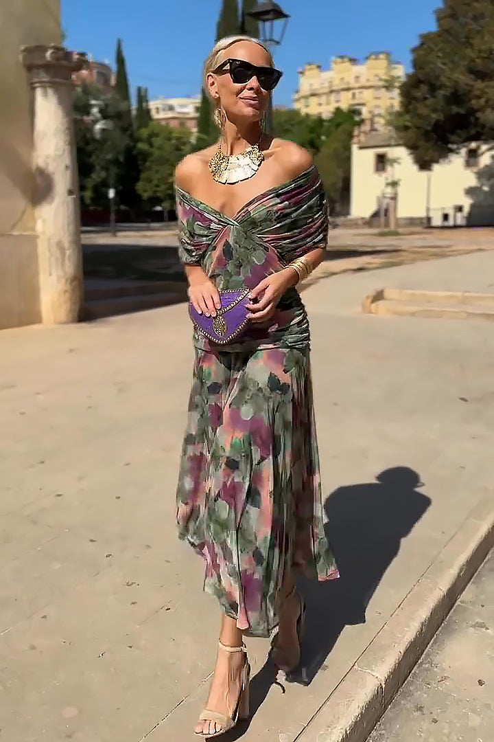 Vestido de ceremonia Louise Lange, elegante, con escote en V