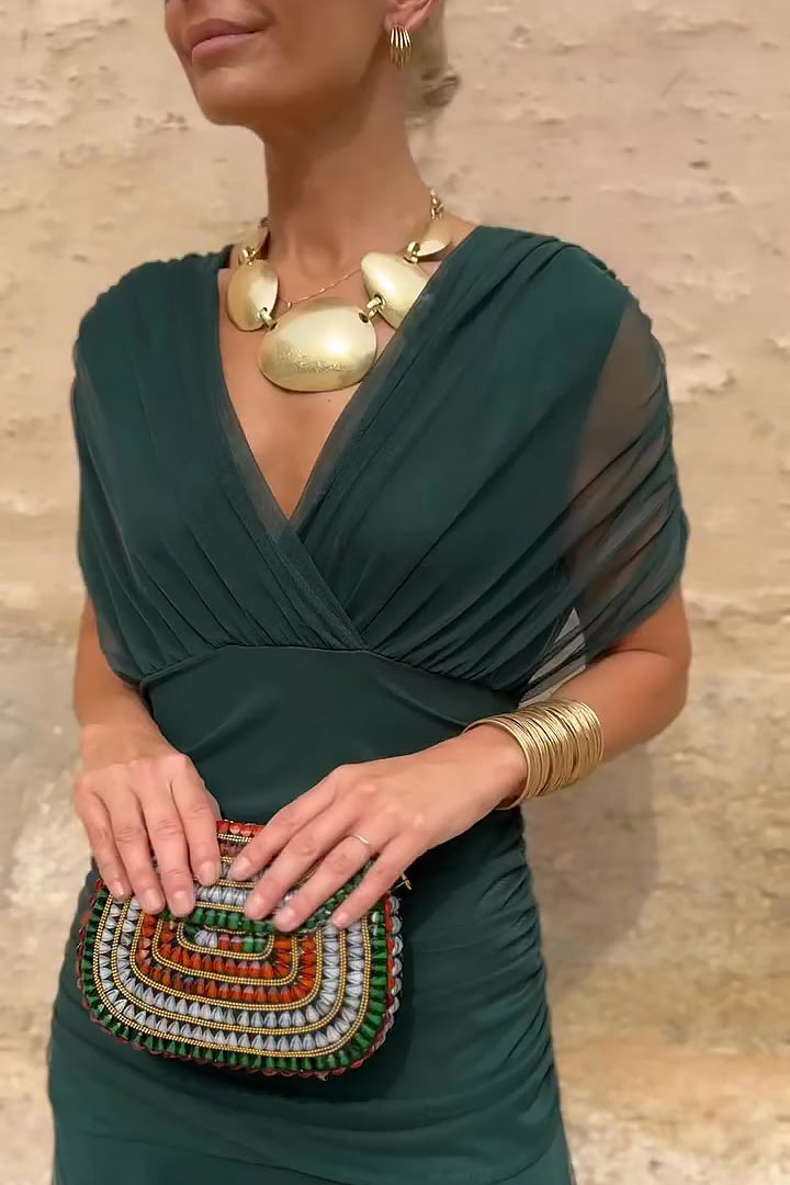 Vestido de ceremonia Louise Lange, elegante, con escote en V