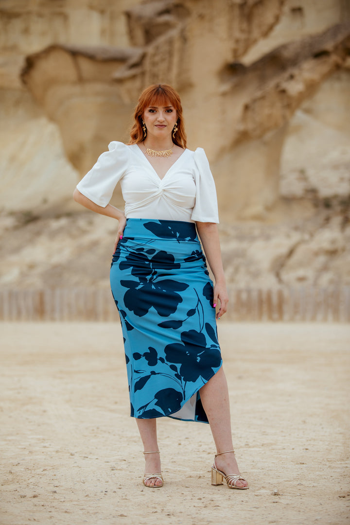Falda Indira Estampado Azul