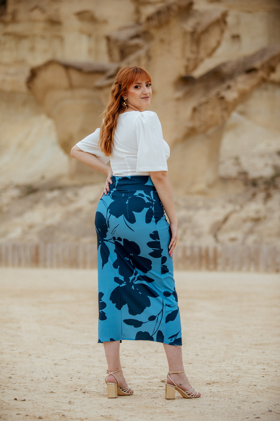 Falda Indira Estampado Azul