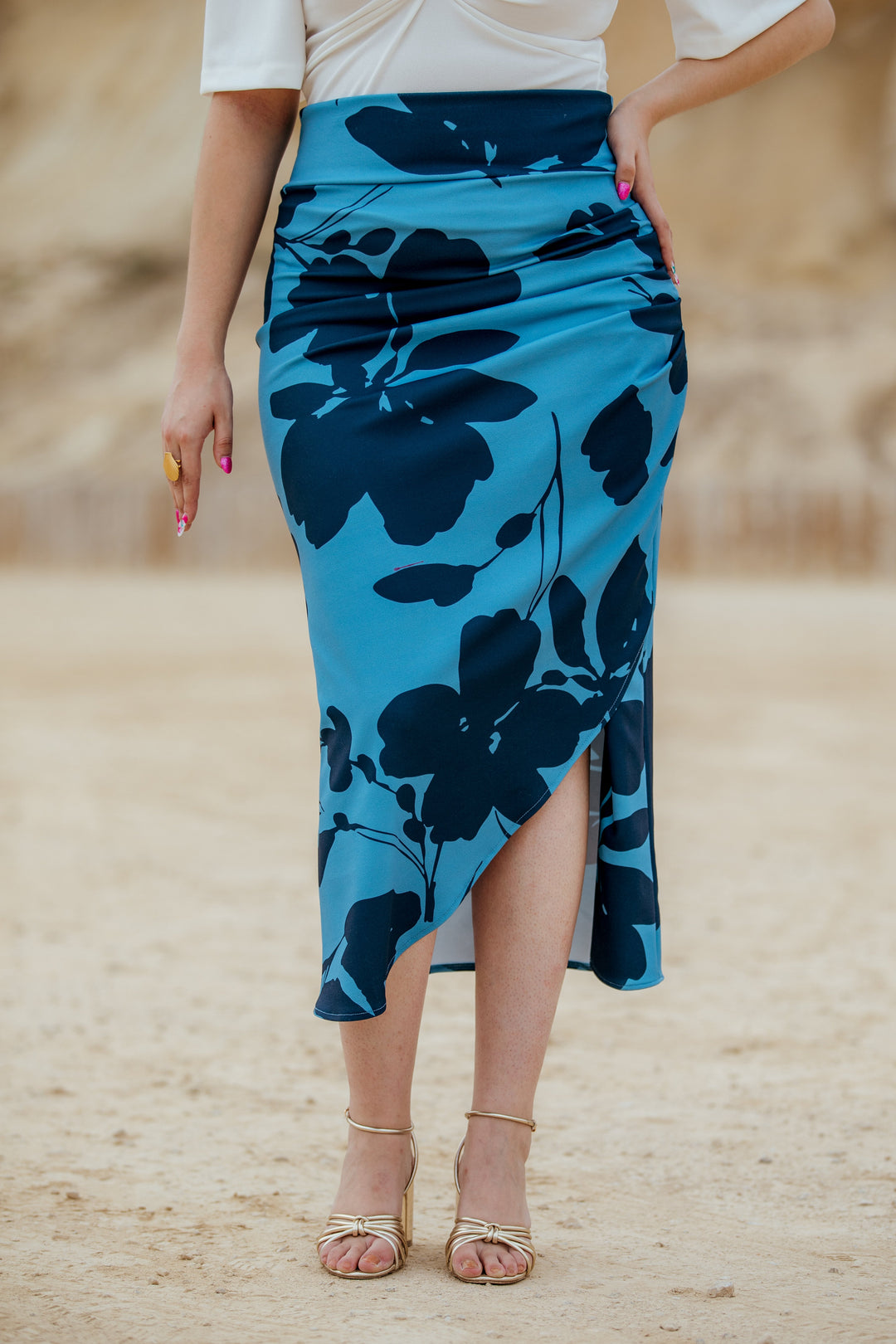 Falda Indira Estampado Azul