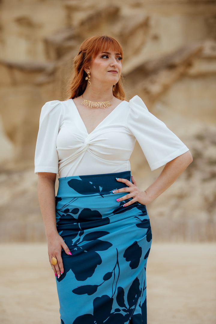 Falda Indira Estampado Azul