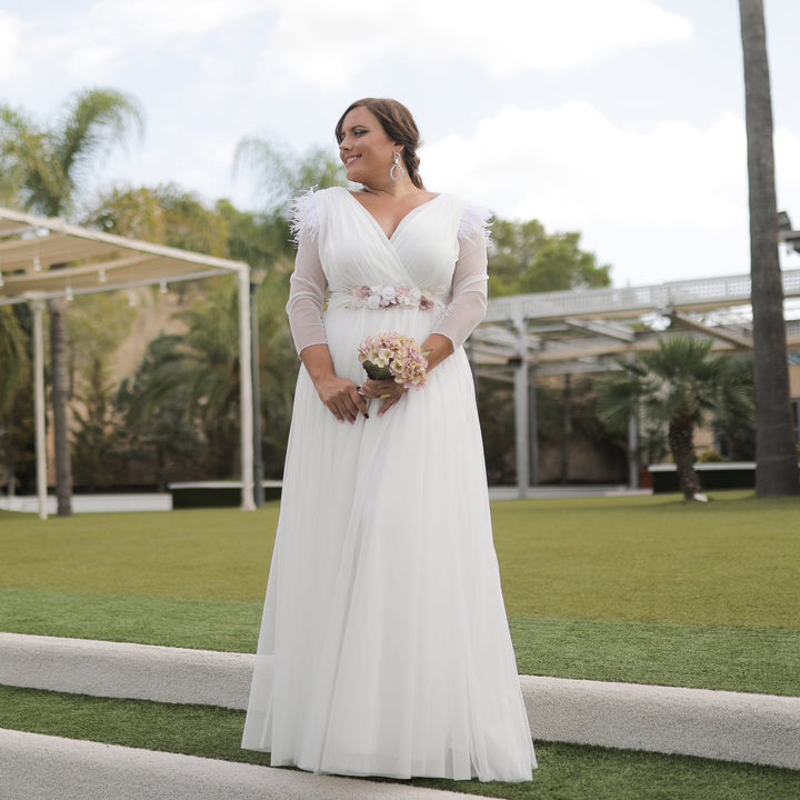 VESTIDO NOVIA CON MANGA
