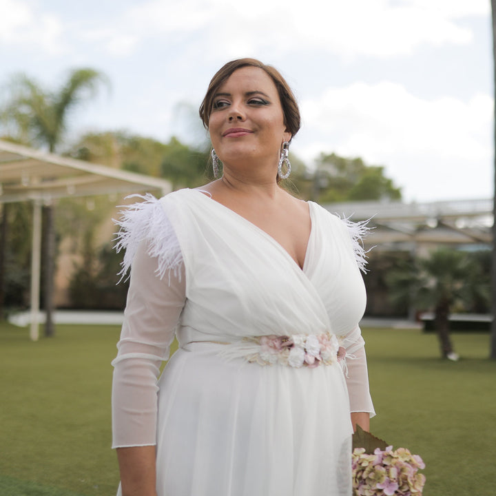 VESTIDO NOVIA CON MANGA