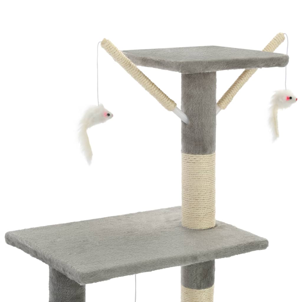 PawLuxe kattenkrabpaal detail slaaphuisje, hangmat en ladder zijaanzicht