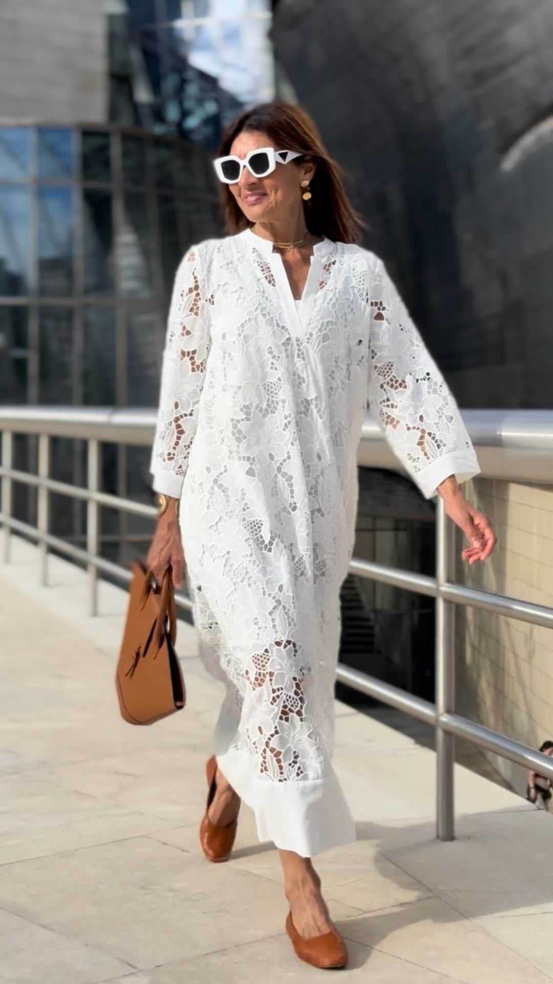 Vestido Luana de encaje blanco