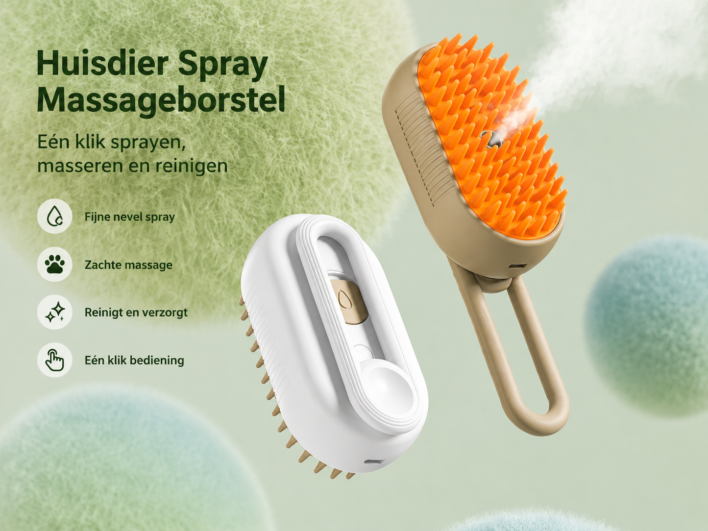 PawLuxe Stoomborstel Pro – Krachtige Verzorging voor Honden & Katten