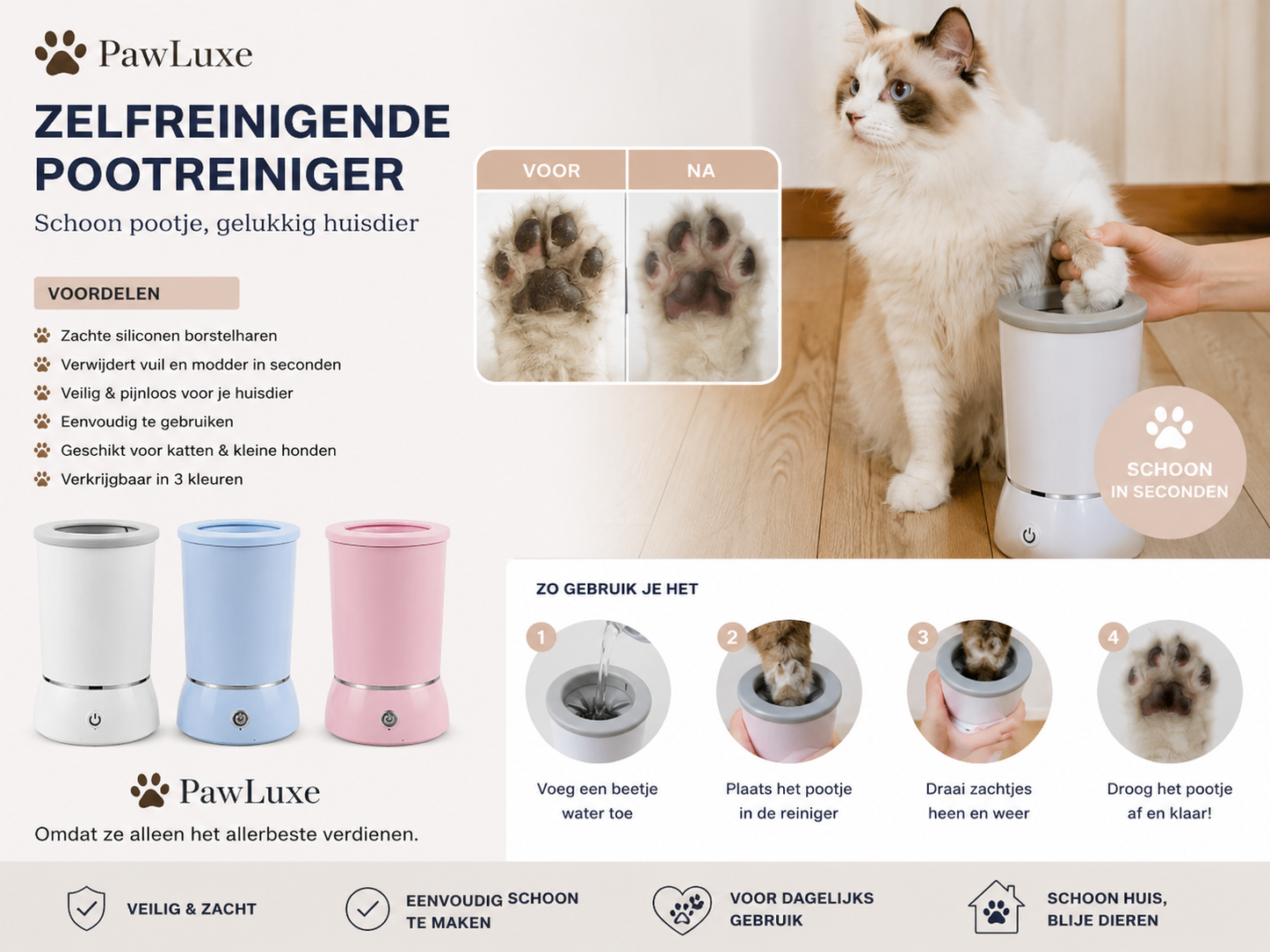 PawLuxe Automatische Pootreiniger voor Honden