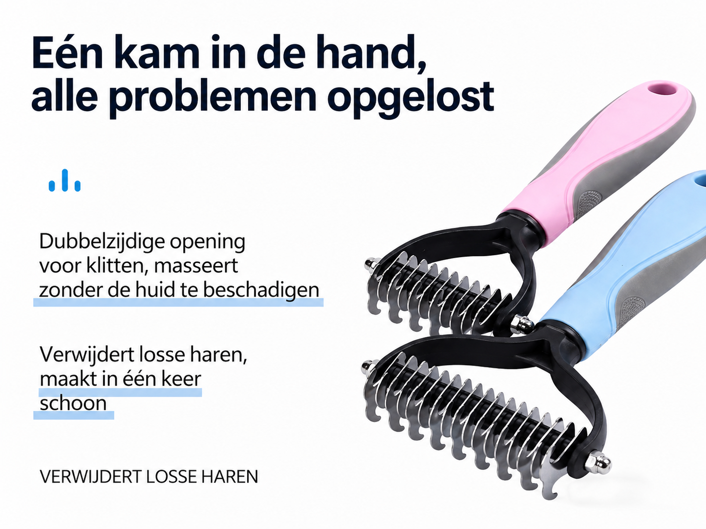 PawLuxe Dubbele Verzorgingsborstel voor Hond & Kat