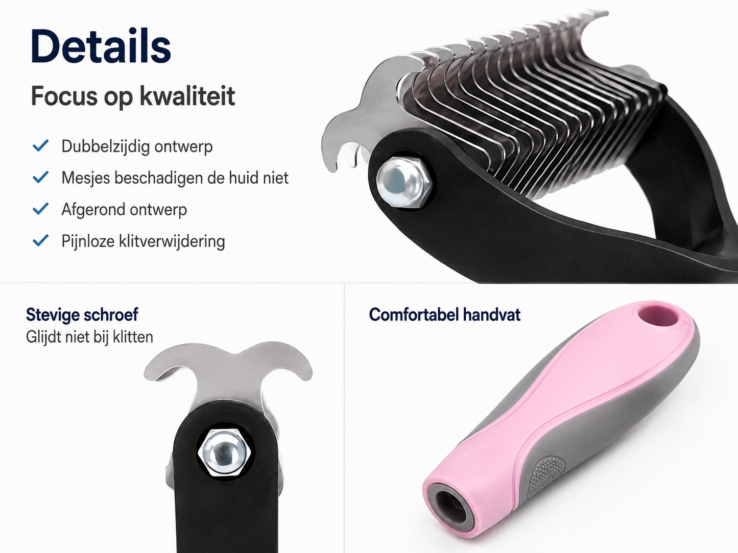PawLuxe Dubbele Verzorgingsborstel voor Hond & Kat