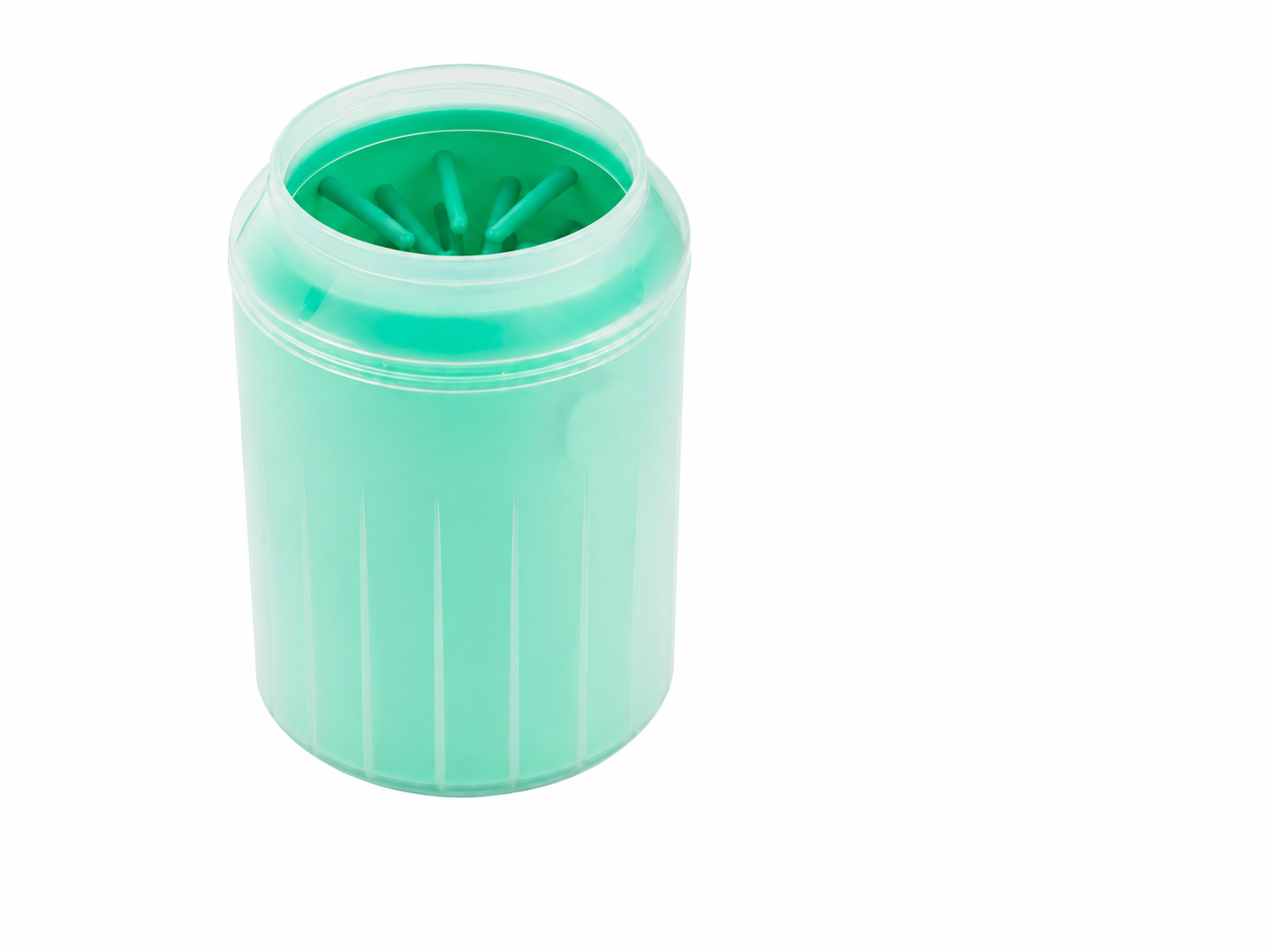 PawLuxe Pootreiniger voor Honden & Katten in een mintgroene kleur, ontworpen om pootjes snel en effectief schoon te maken met zachte siliconen borstelharen.