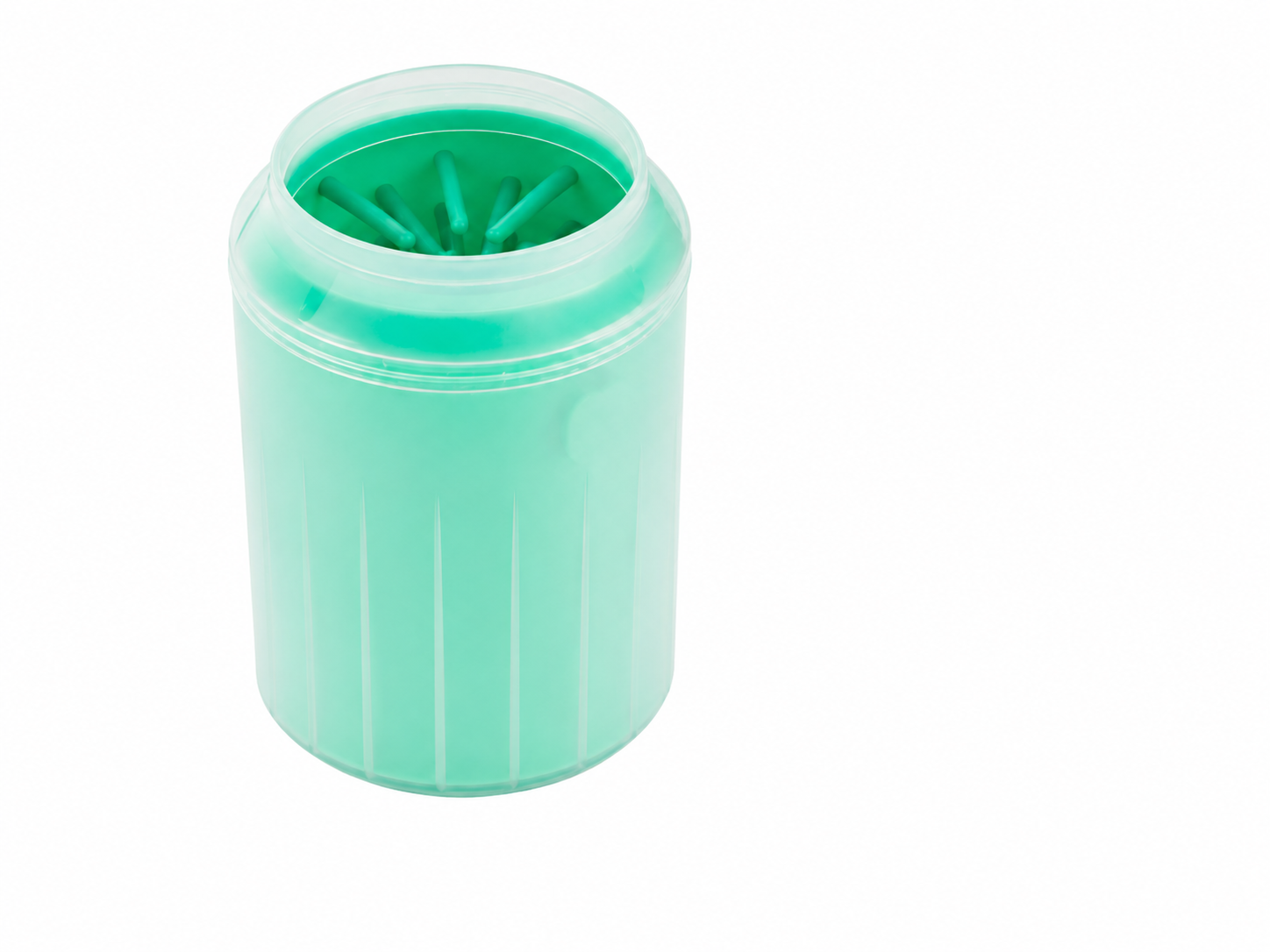 PawLuxe Pootreiniger voor Honden & Katten in een mintgroene kleur, ontworpen om pootjes snel en effectief schoon te maken met zachte siliconen borstelharen.