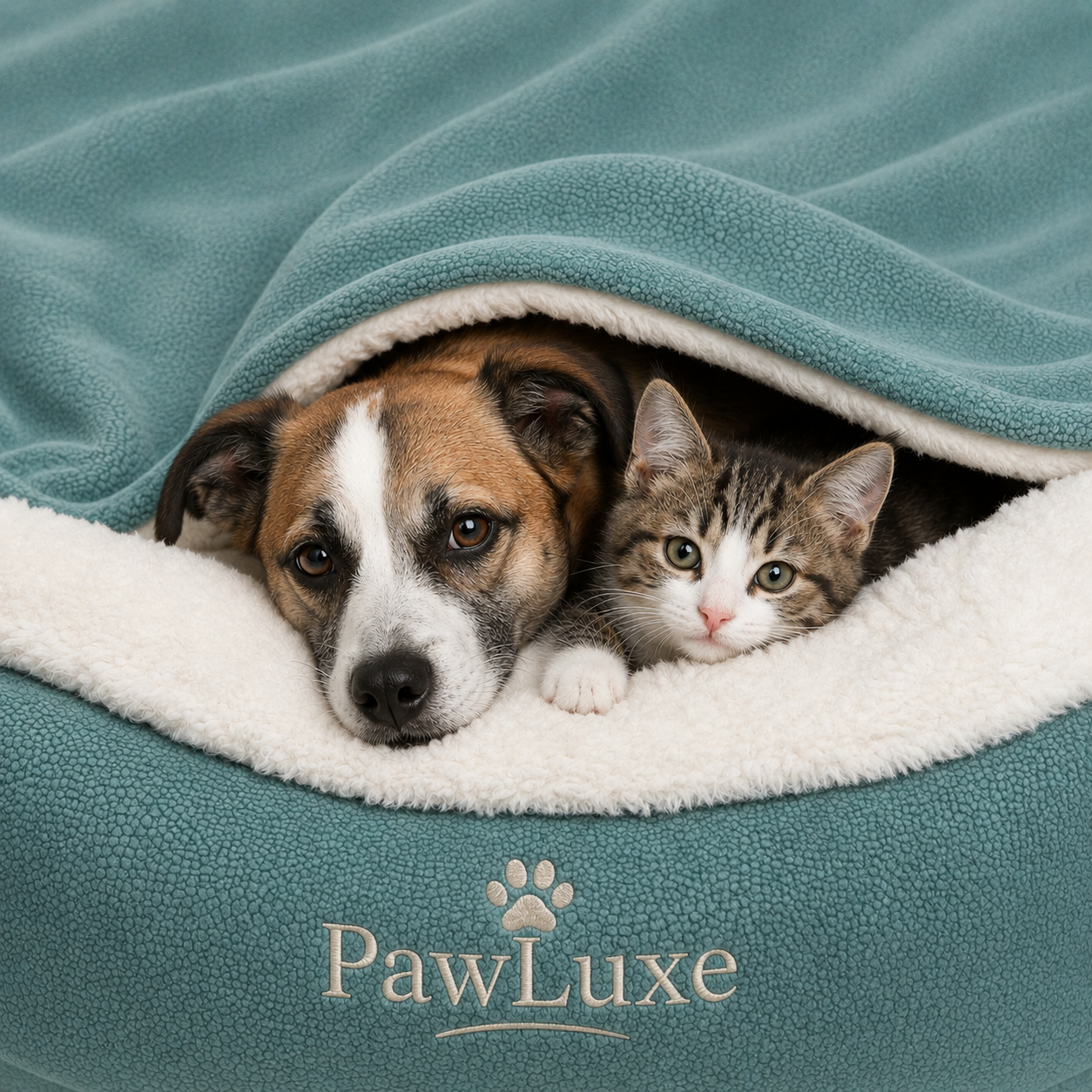 PawLuxe orthopedisch hondenbed in woonkamer setting