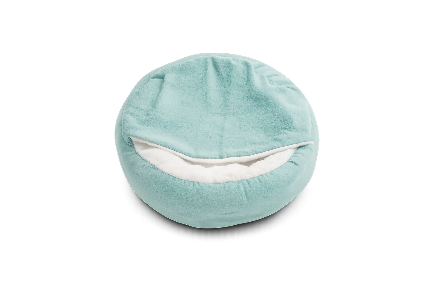 PawLuxe Orthopedisch Hondenbed in zachte lichtblauwe stof met witte voering, ontworpen voor optimaal comfort en ondersteuning van oudere of gewonde honden.