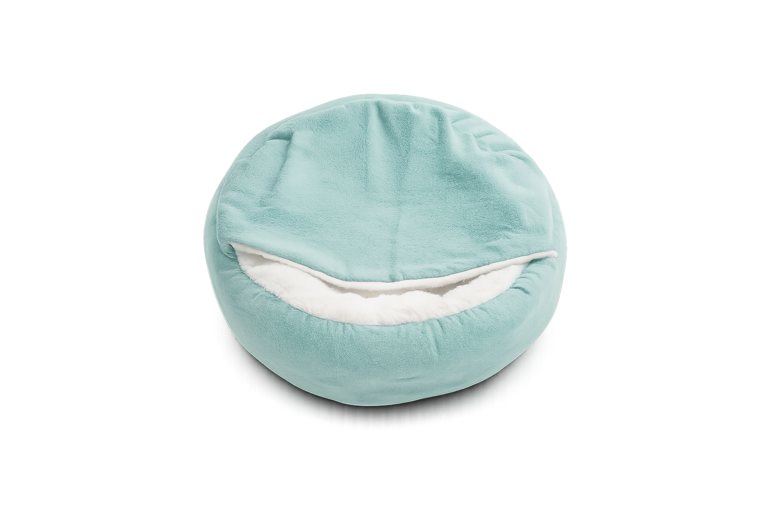 PawLuxe Orthopedisch Hondenbed in zachte lichtblauwe stof met witte voering, ontworpen voor optimaal comfort en ondersteuning van oudere of gewonde honden.