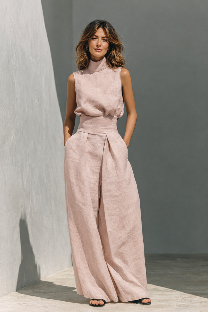 Maria - Conjunto de tirantes minimalista y pantalón ancho