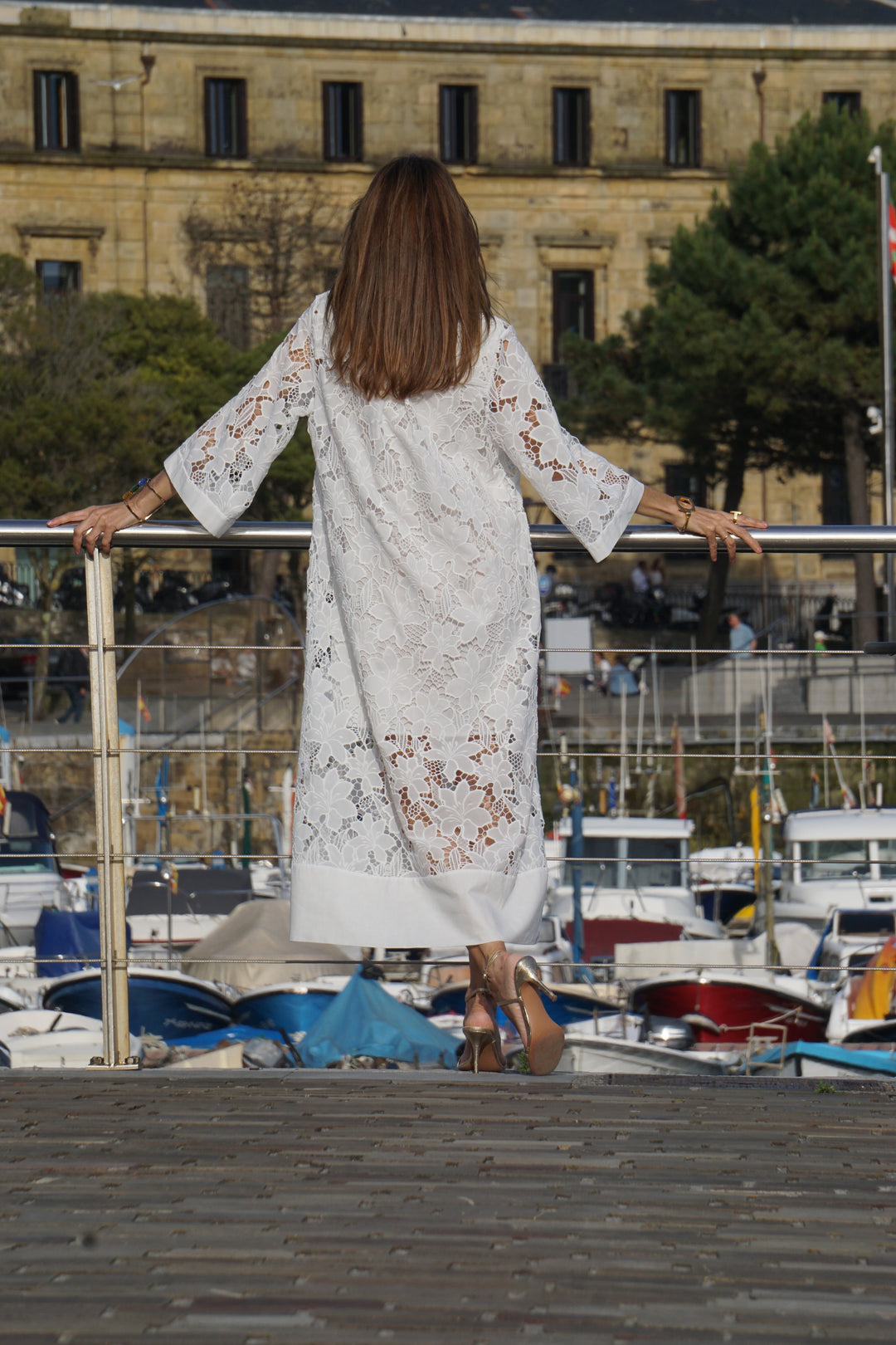 Vestido Luana de encaje blanco