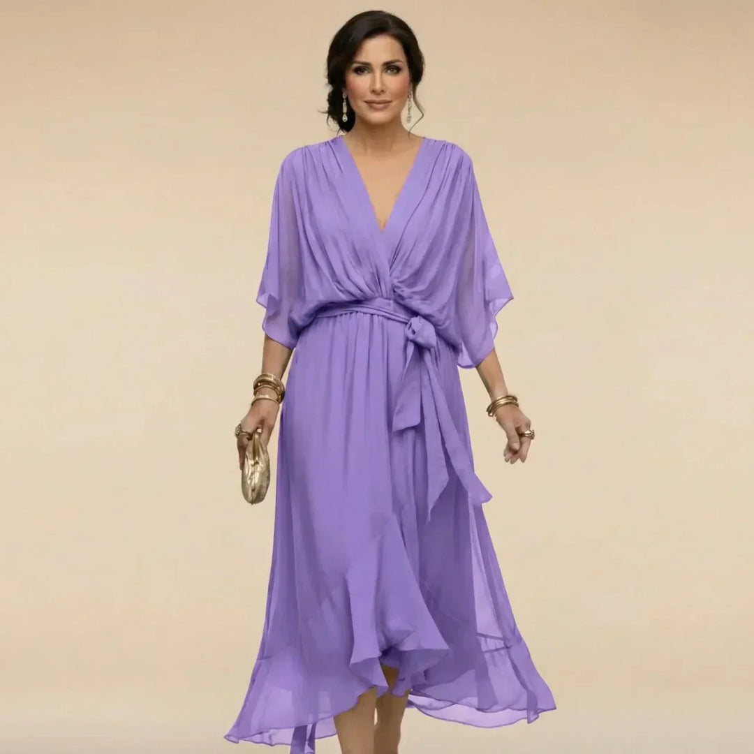 MARTA | Vestido ligero y transparente con escote en V