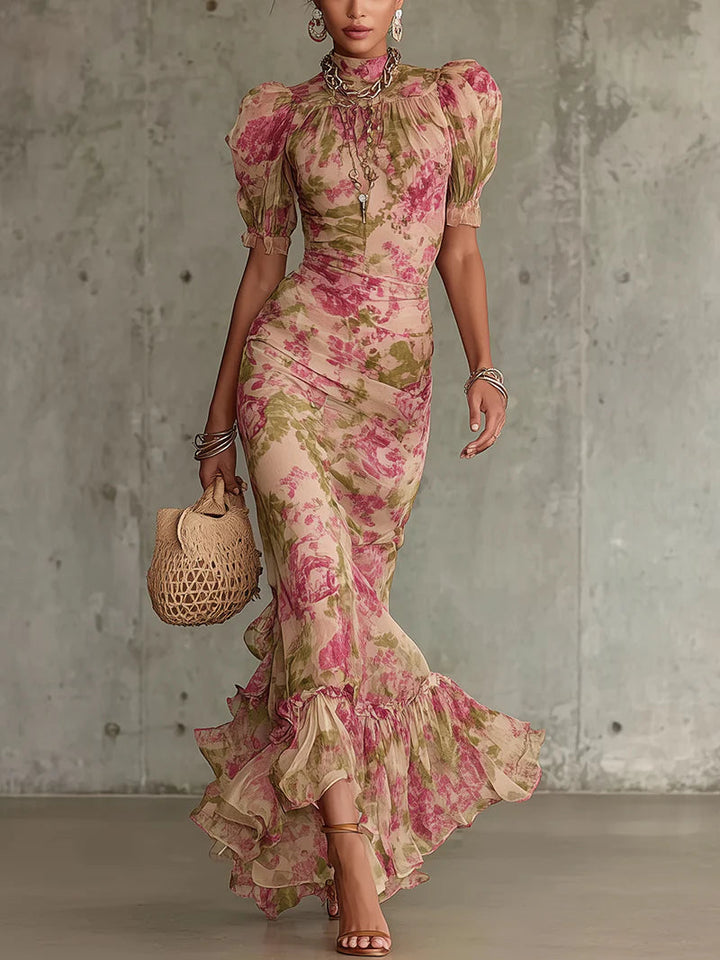 Fiora | Vestido largo con estampado de rosas🌹