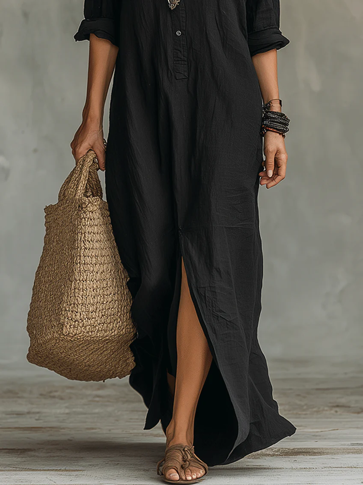 Sol | Vestido negro con botones