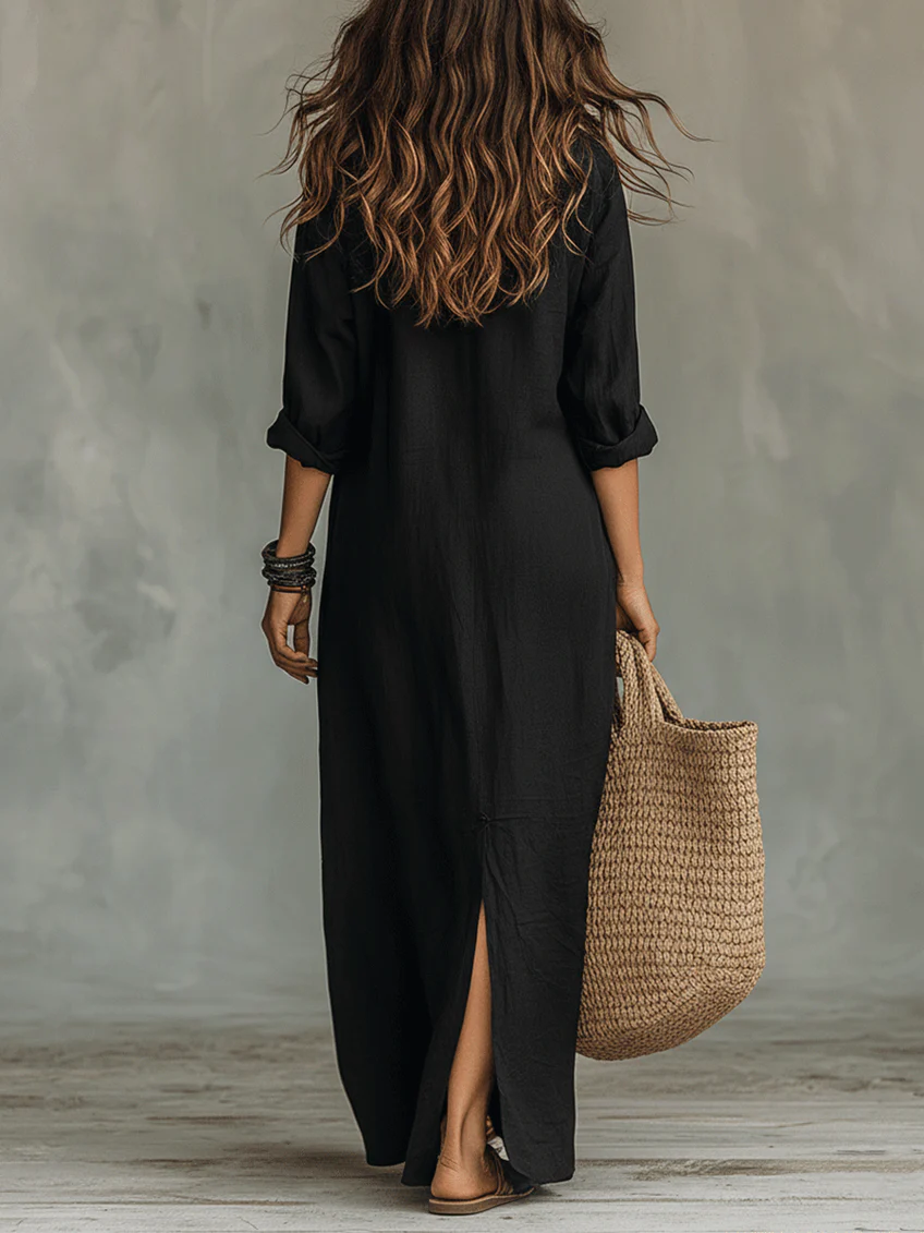 Sol | Vestido negro con botones