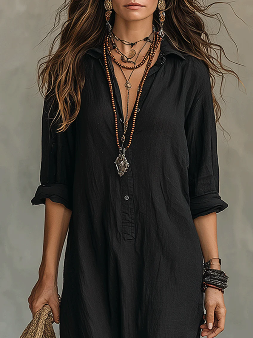 Sol | Vestido negro con botones