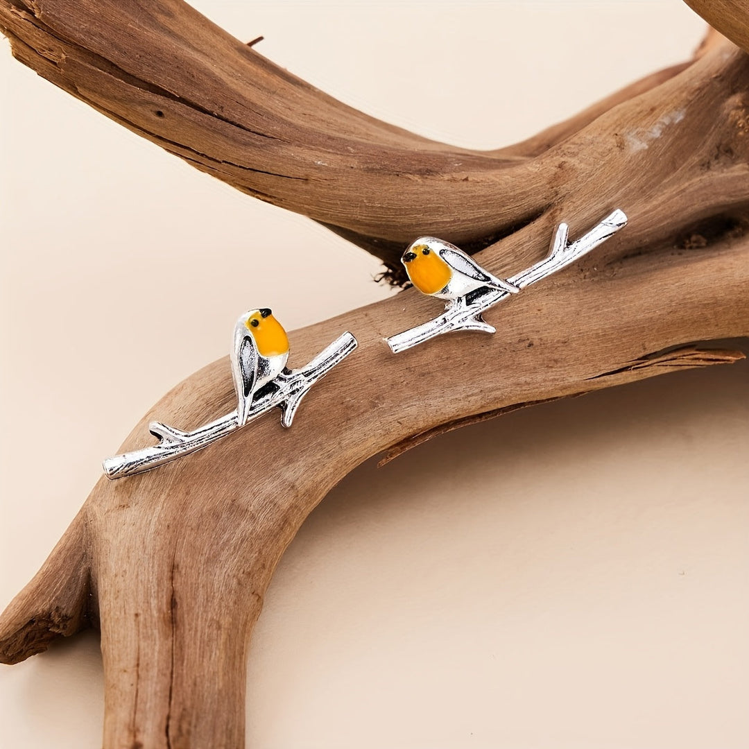 Pendientes de pájaro de dibujos animados