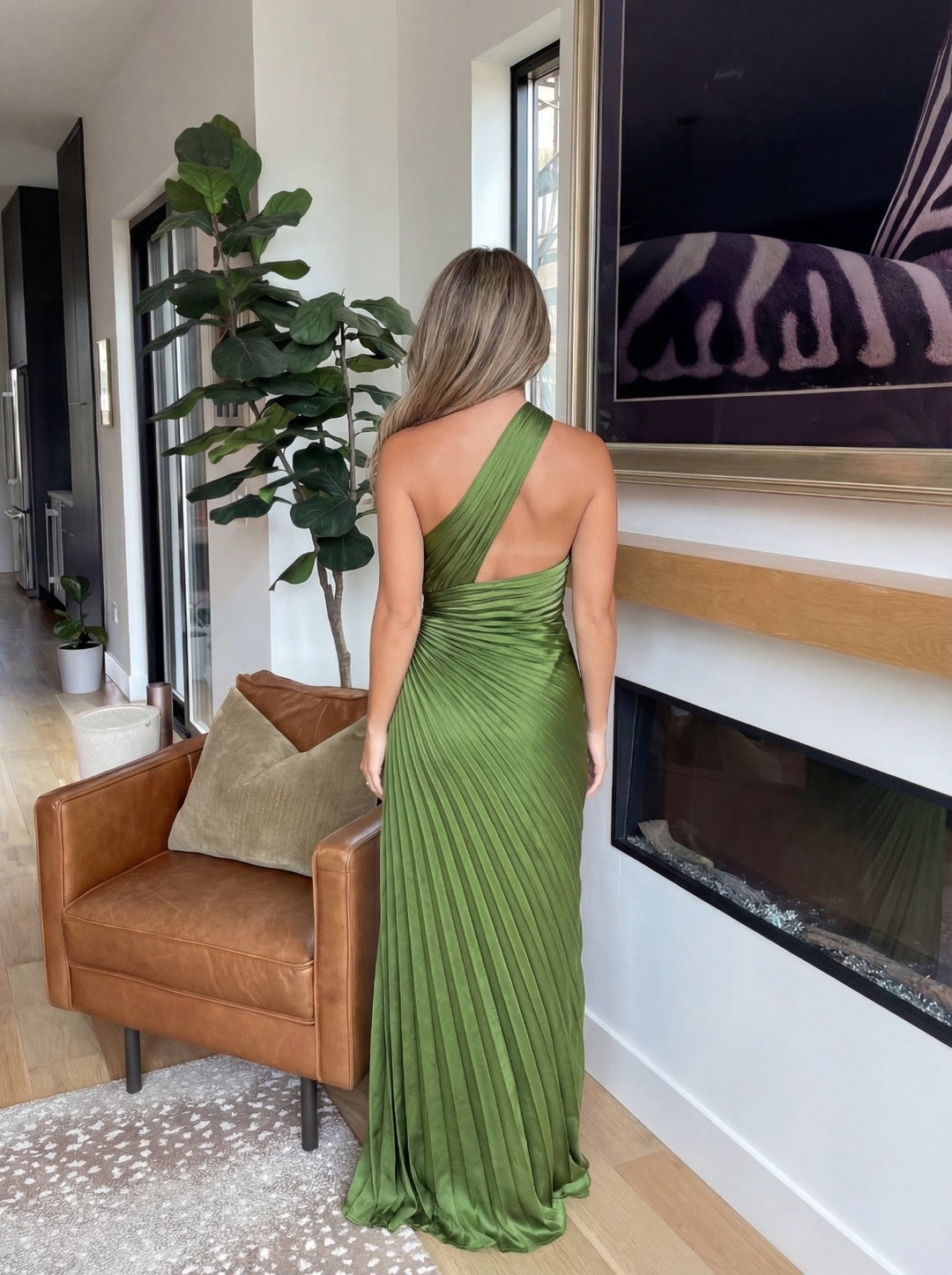 Aurelia - Vestido de un solo hombro plisado