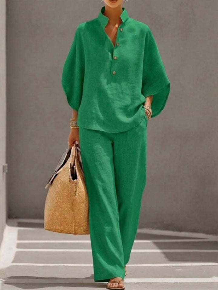 Mariel | Conjunto de pantalón ancho de manga murciélago