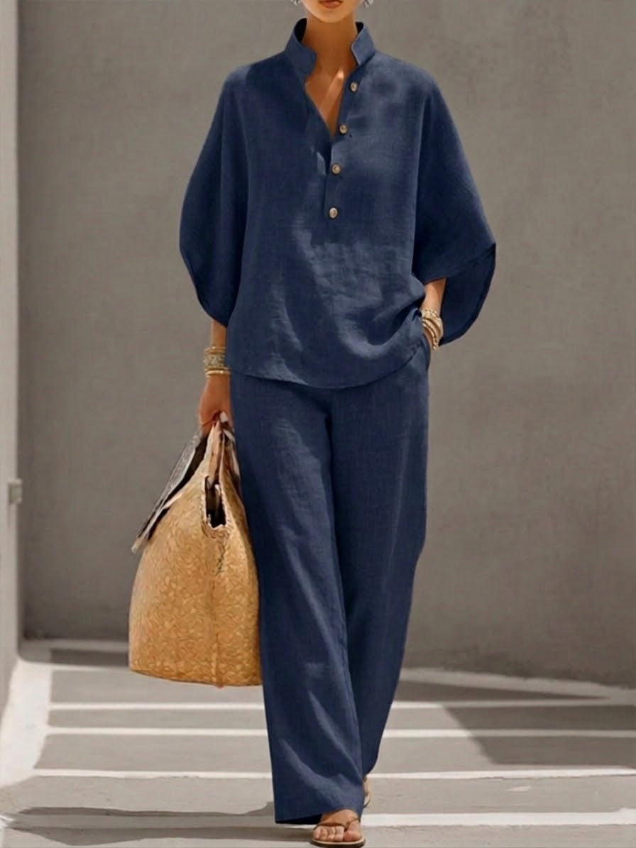 Mariel | Conjunto de pantalón ancho de manga murciélago