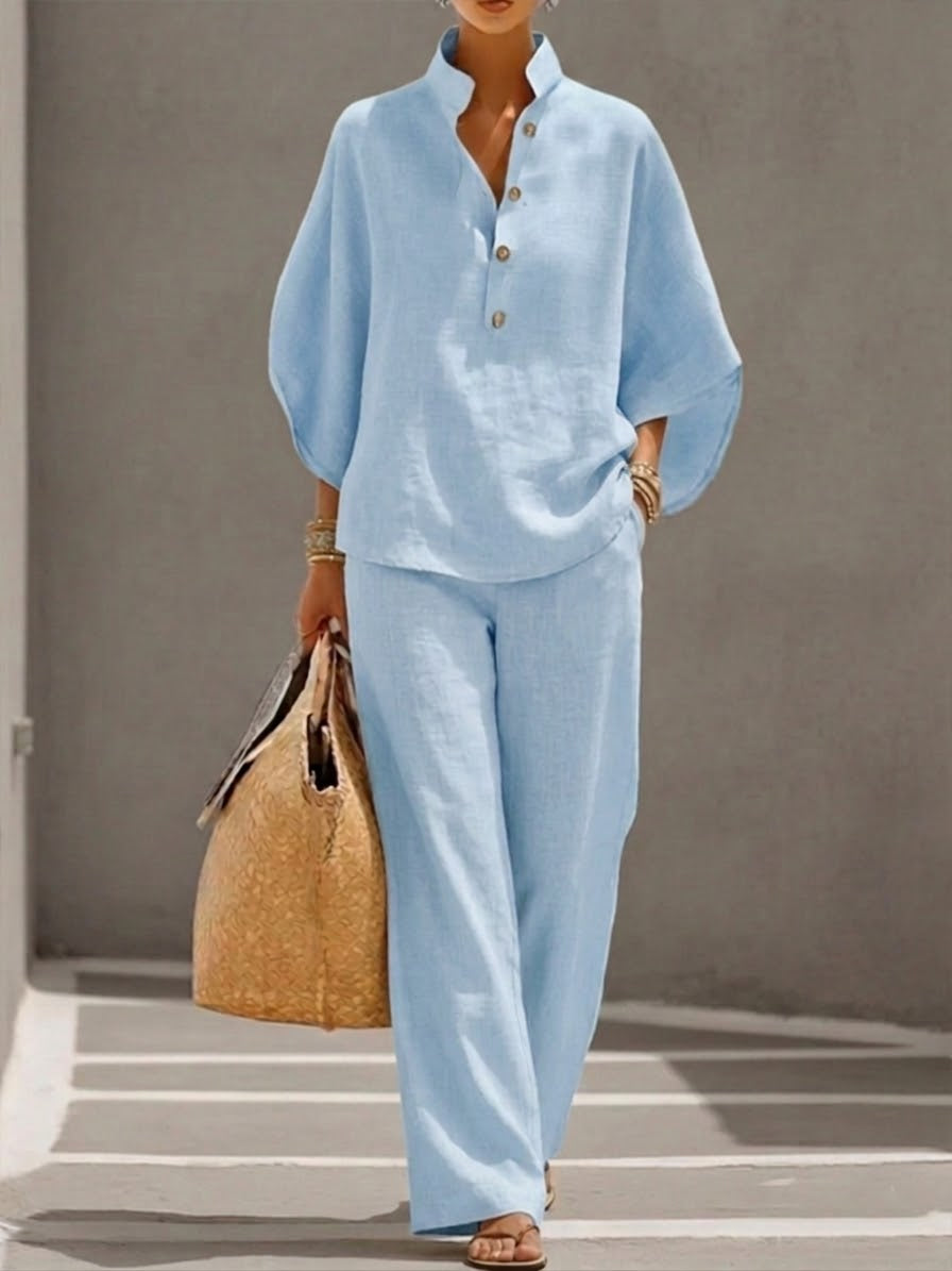 Mariel | Conjunto de pantalón ancho de manga murciélago