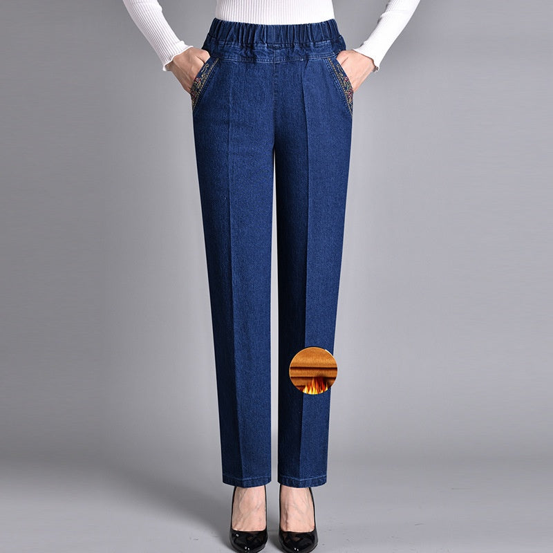 Laluna | Jeans para mujer con bolsillos laterales y cintura elástica