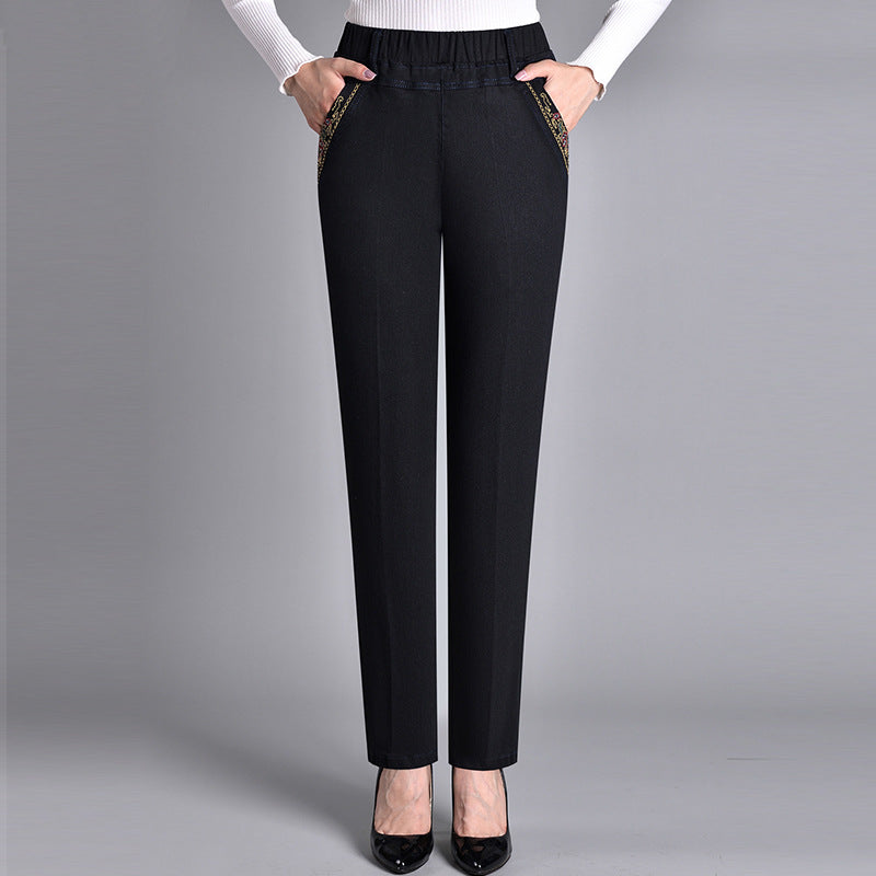 Laluna | Jeans para mujer con bolsillos laterales y cintura elástica