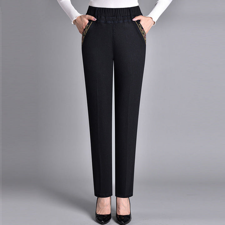 Laluna | Jeans para mujer con bolsillos laterales y cintura elástica