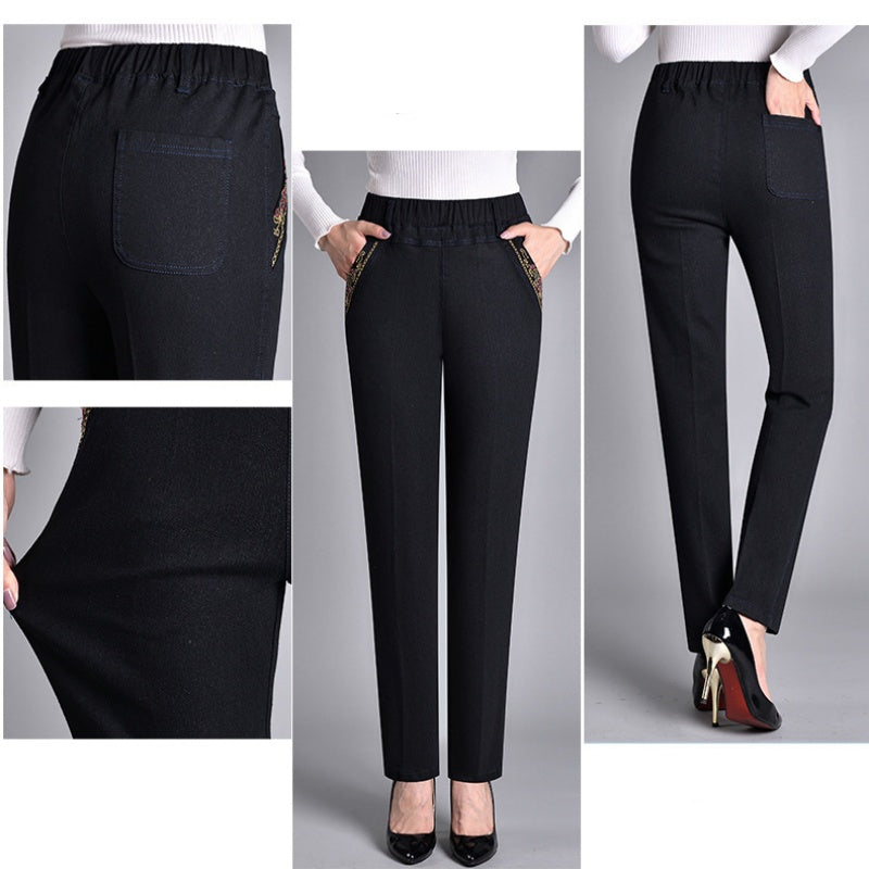Laluna | Jeans para mujer con bolsillos laterales y cintura elástica